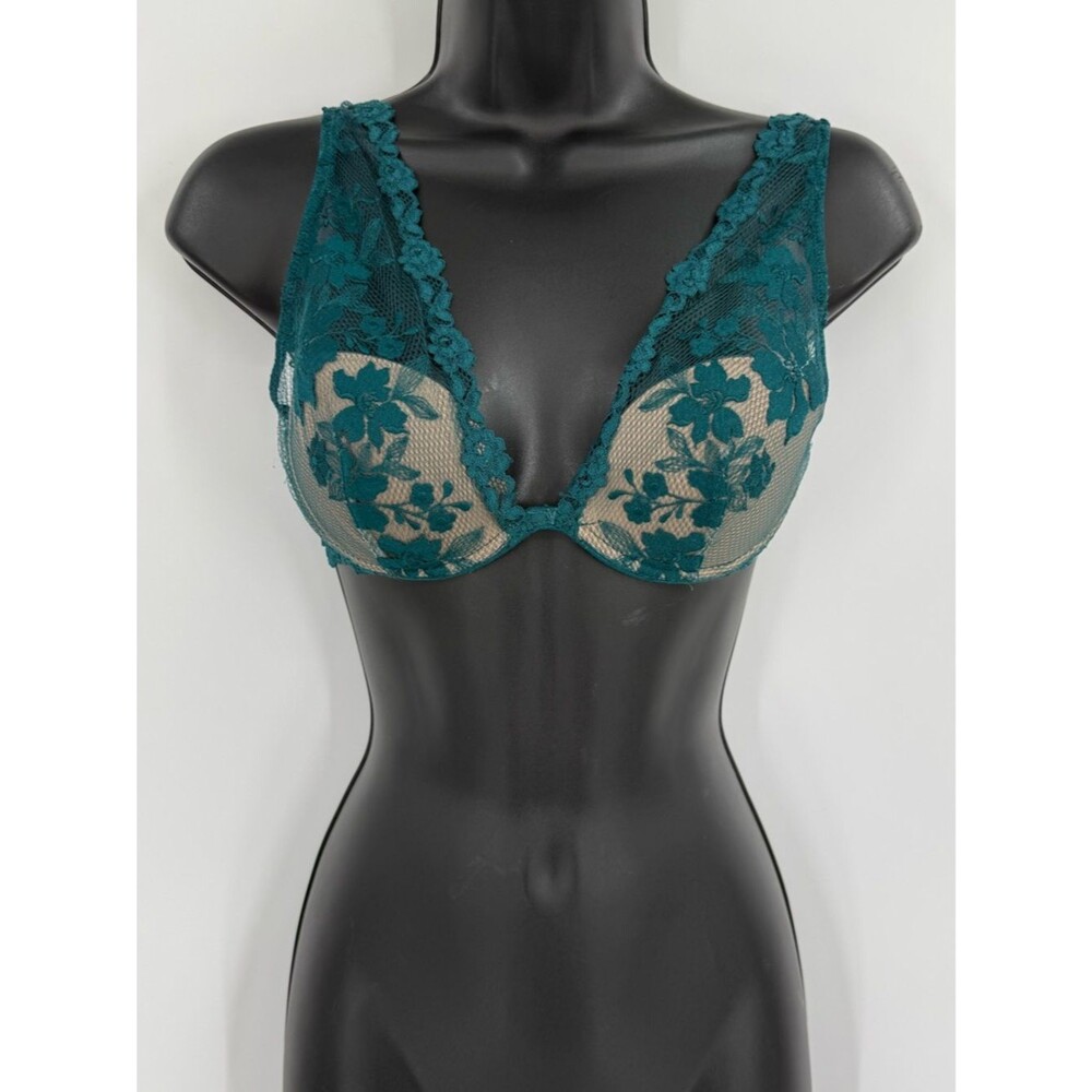 Intimissimi Pretty Flowers Elena Balconnette Bra | Teal/Emerald | Size 34B - Picture 4 of 11